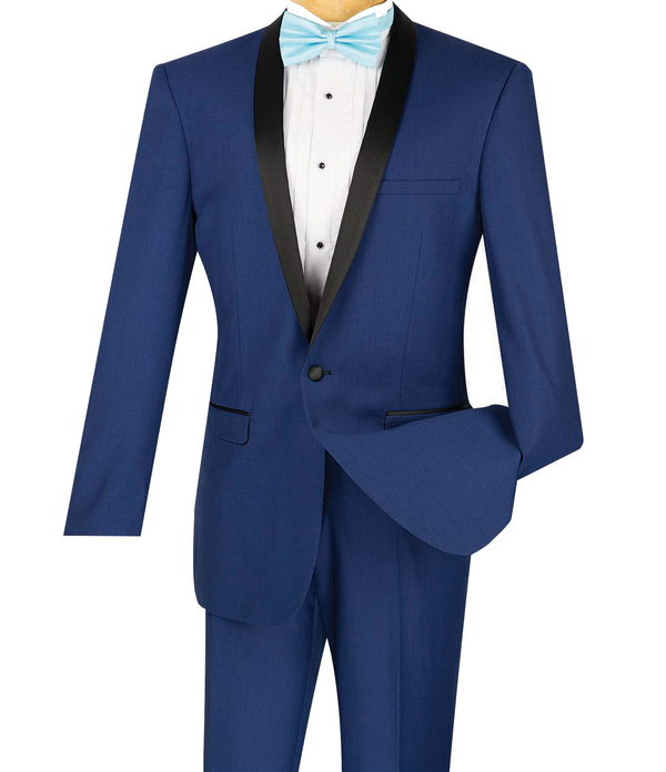 Kingsman Collection - Shawl Lapel Slim Fit Tuxedo 2 Piece 1 Button Heather Gray main image 0