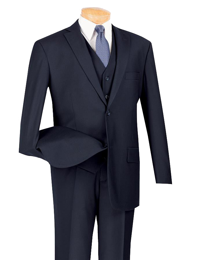Morgan Collection - Regular Fit 3 Piece Suit 2 Button Navy