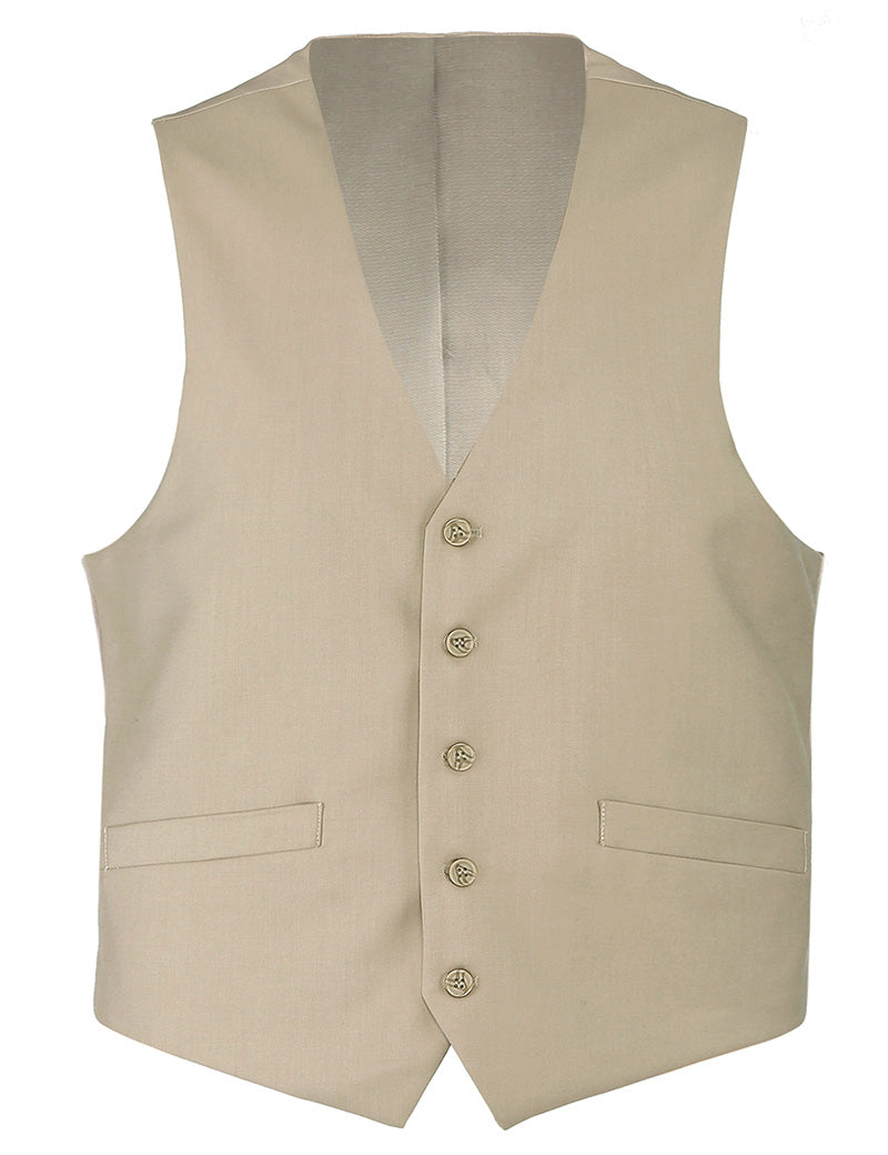 Bevagna Collection - Wool Suit Dress Vest 5 Buttons Regular Fit In Beige