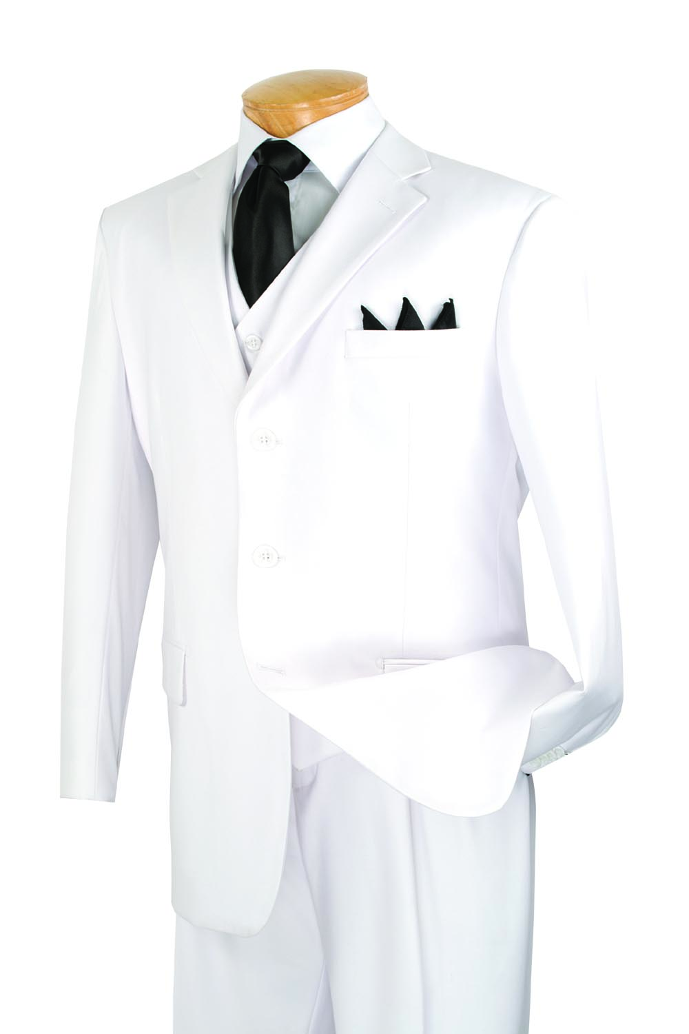Mont Blanc Collection - Regular Fit Suit 3 Button 3 Piece in White
